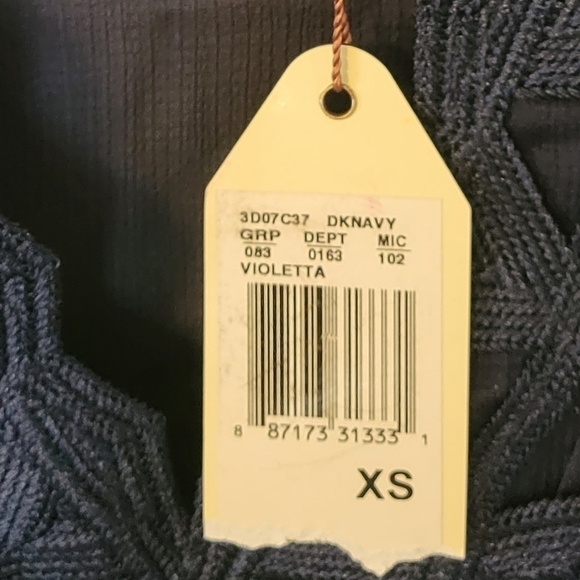 Max Studio Specialty Navy Blue V-Neck Tunic Blouse XS NWT - Picture 12 of 12